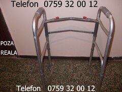Cadru pliabil pt ajutor mers,dizabilitati,reglabil pe inaltime,din aluminiu